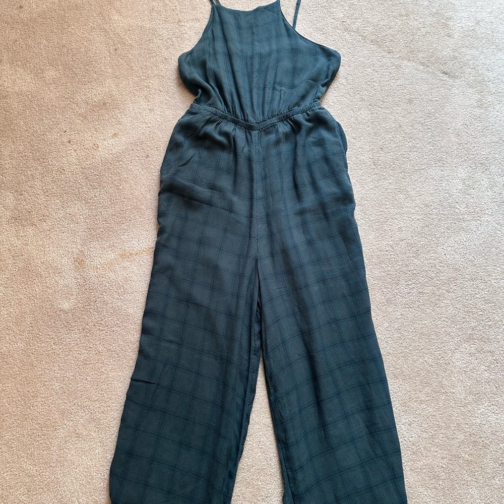 American Eagle Outfitters Dark Plaid Jumpsuit